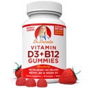 Vitamin D3, B12 Gummies oleh Dr. Danielle, Tambahan Harian Vegan untuk Orang Dewasa & Anak-anak, Non-GMO, Vitamin D3 1000 IU & 250 mcg Vitamin B12, 2 Bulan Pasokan (60 Gummies)