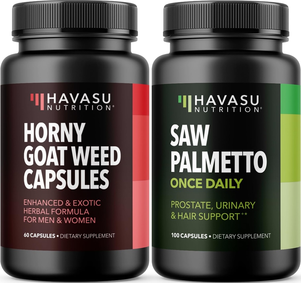 HAVASU NUTRITION Horny Goat Weed Capsules (30 Pelayan) & Saw Palmetto Capsules (100 Pelayan)
