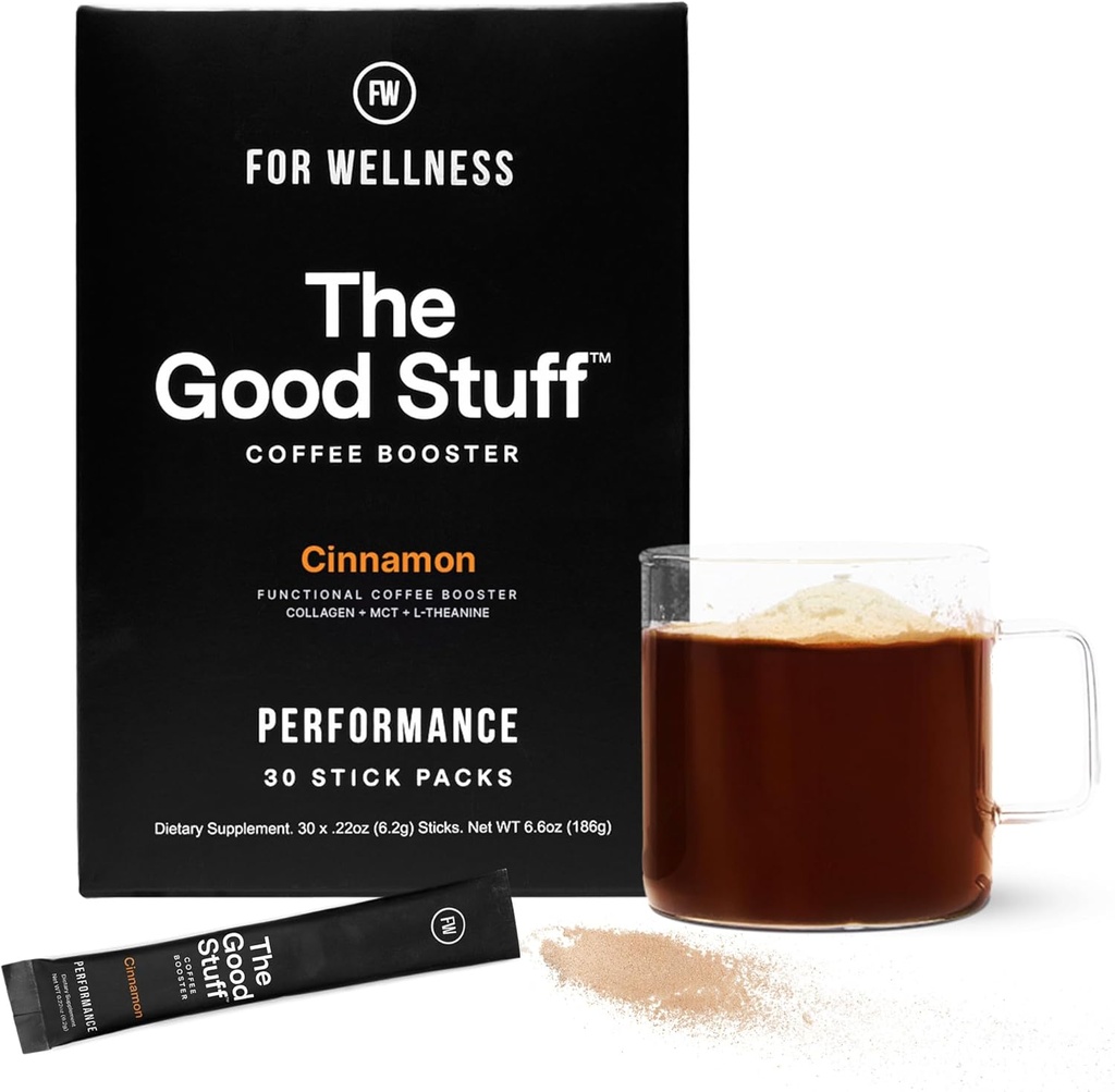 Untuk Wellness The Good Stuff Performance - Coffee Booster 124; Collagen + MCT Powder Suplement dengan L-Theanine dan Antioksidants untuk Jitter- Free Energy & Stamina 124; Non-Dairn, Keto-Friendly, 30 Pegawai