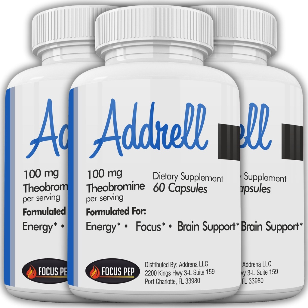 Addrell Energy Stimulant Pilles Study Suplement Alternative Pill, Natural Nootropic Suplemen & Kognitive Enhancer Beralih-alih untuk Mental Clarity untuk Perempuan & Men- 180 Capsules