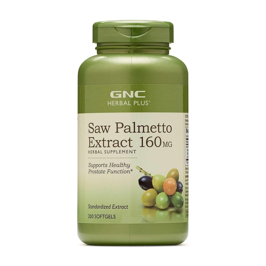 GNC Herbal Saw Palmetto Extract Tambahan 160mg, 200 Hamba