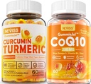 Sugar Free Turmeric Curcumin Filled Gummies 550mg & CoQ10- 250mg Filled Gummies, Imune, Digetical Health, Cellular Energy & Antioksidant Support