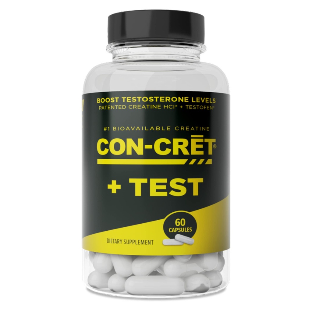 CON- CRET ® + Tes, con- CRET ® Patented Creatine HCI Sekarang dengan Tesofen ®, Boost Testosteron Levels, 60 Kapsul