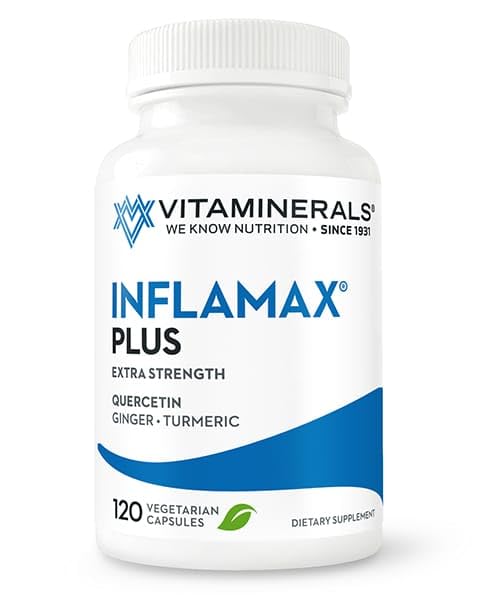 Vitamin = 121 + Inflamax ® Plus 142; Quercetin 126; Protolytic Enzymes 124; Ginger 124; Turmeric 124; Vevgie caps