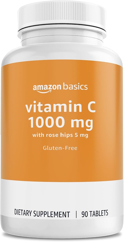 Basics - Vitamin C, 1000 mg dengan Rose Hips 5mg, 90 tablet (1 per serving), Gluten Free
