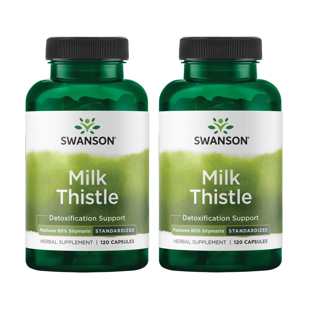 Swanson Milk Thistle (Standardized) - Herbal Liver Supplemen Dukungan w / 80% Silymarin