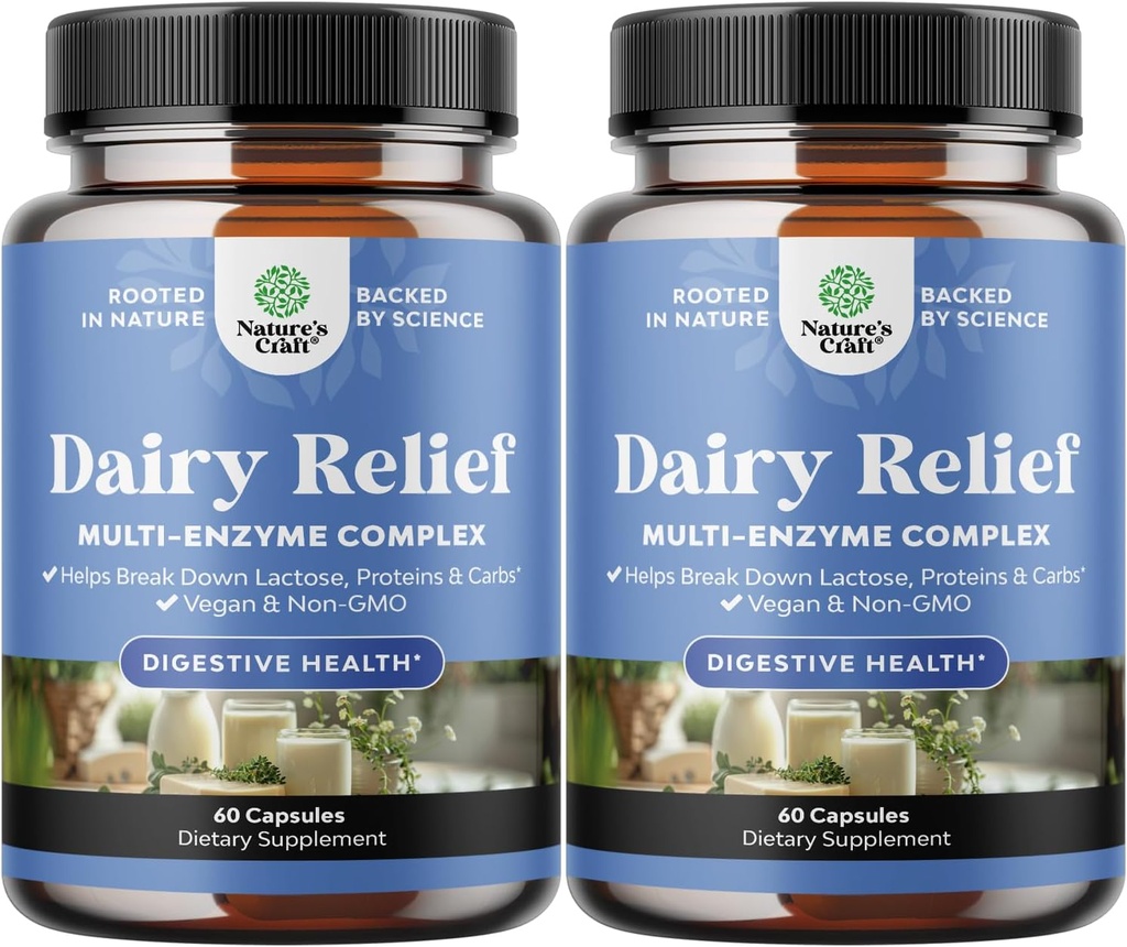 Laktosa Intoleransi pil 120 Days Supply - Fast Act Dairy Digetsy Enzymes - Pil Dairy Relief untuk Distribution, Bloating, Gas and Carb Protein - Suppply Distoling for Laktosa Intoleransi Relief