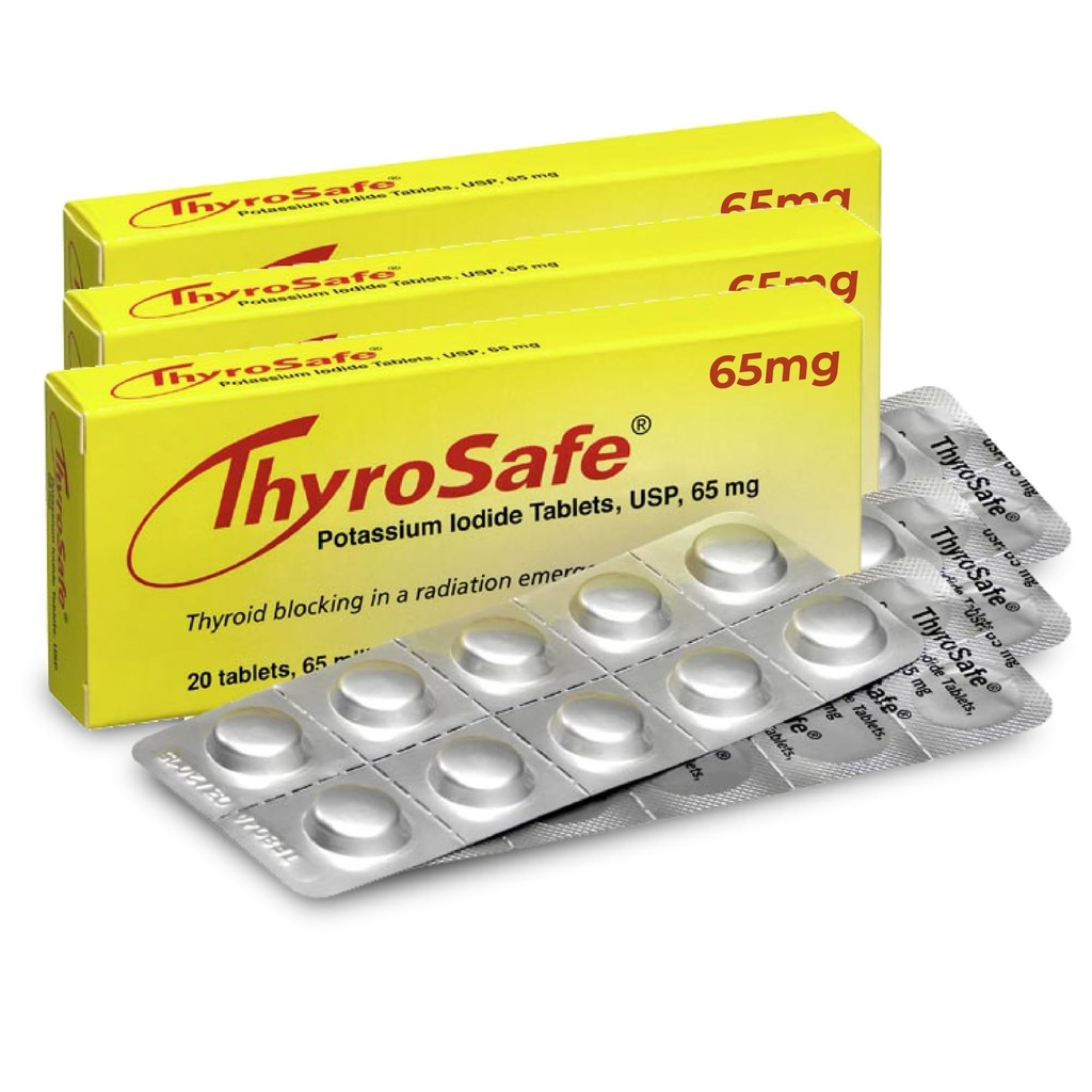 65mg Potasium Iodide Tablet (60 Pack) - Protect Your Thyroid from Nuclear Radiasi Exposure