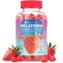 Melonasin Gummies - 10 mg Strawberry Flavared Diet Food Supplement untuk Bantuan Dukungan Tidur - 150 Vegan Gummies