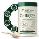 Great Lakes Wellness Collagen Peptides Powder untuk Skin, Hair, Nails, Joints & Distraffed - Unfected - Quick Dissoled Hydrolyzed, Non-GMO, Keto, Kosher - 16oz