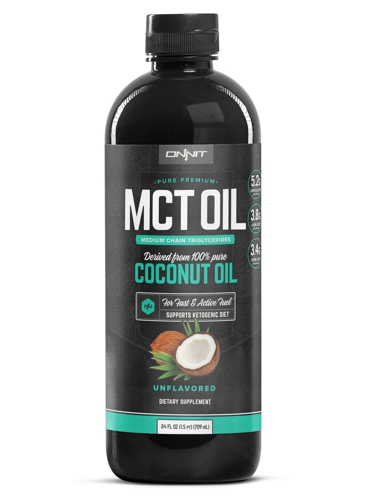 Hanya MCT Minyak - Murni MCT Coconut Oil, Ketogenic Diet dan Paleo Teroptimasi dengan C8, C10, Lauric Acid - Sempurna untuk Kopi, Shakes, dan Memasak (Flavorless - 24oz)