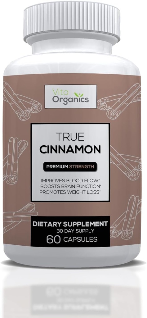 Penyedia Cinnamon Sejati, Katup Ceylon Organik Sri Lanka, Kandang Cinsules True, Kandang Cinnamon Verum, Sugar- Bebas 60 Veggie