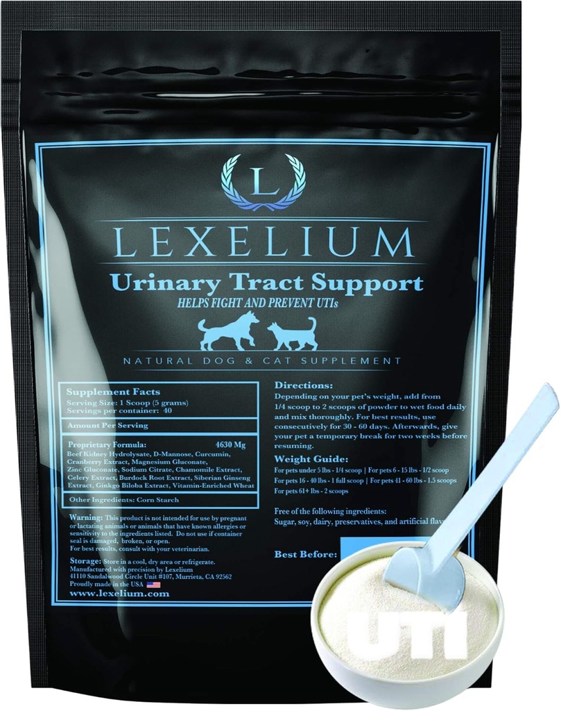 Fungsinya untuk Anjing dan Kucing - Dibentuk dengan Cranberry, D Mannose, dan Curcumin - Optimizes Ginjal & Bladder Fungsi - Dapat Mencegah Kidney / Bladder Stones - 200 G