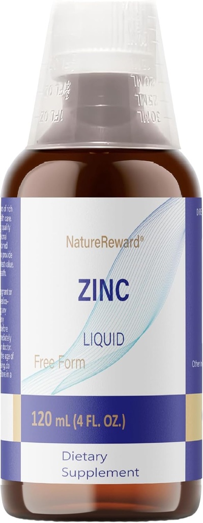 Zinc Limid Organik, 60 Servis, Bebas Alkohol Zinc Sulfate - Mendukung Kesehatan & Metabolisme - Antioksidant - Bebas, Non- GMO, Vegan & Paleo Friendly (120 ml), 4 FL OZ