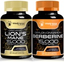 WELLNESS LABSRX Lions Mane Capsules dan Berberine Capsules 12.4; Bundle
