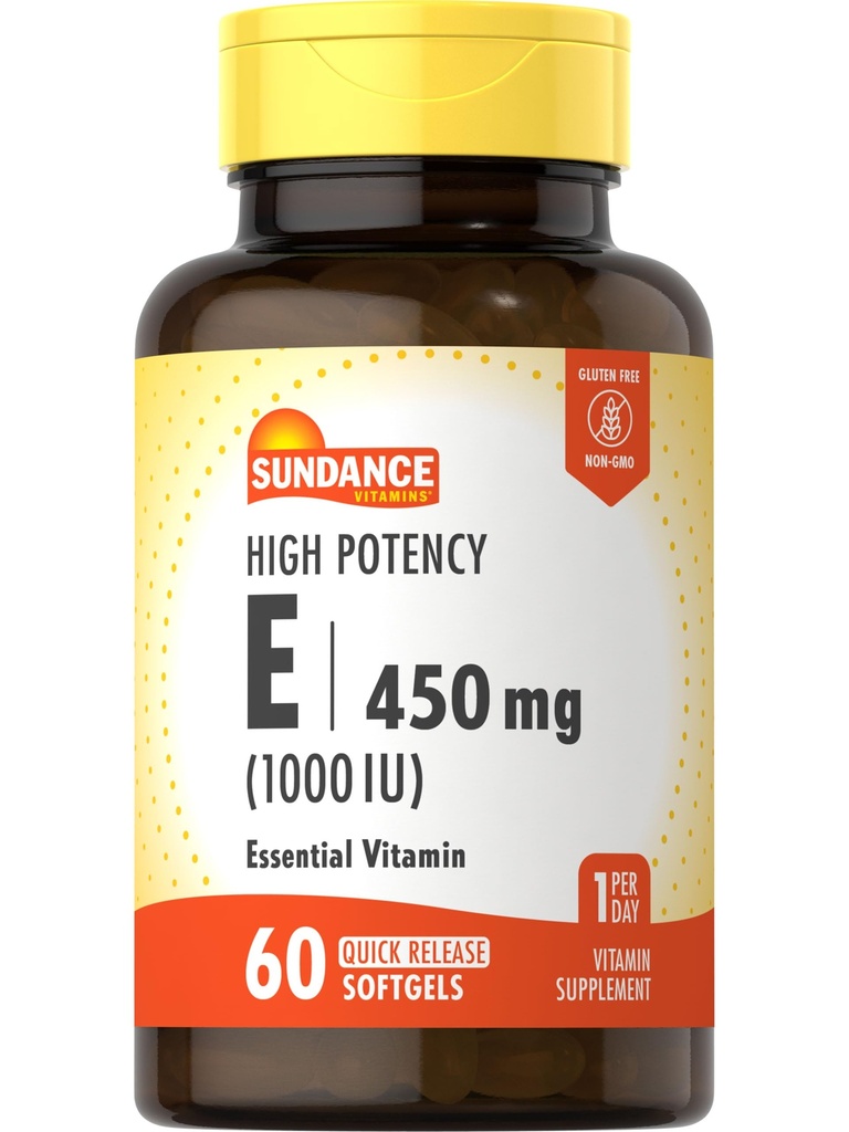 Sungdance High Potency Vitamin E 144; 450mg (1000 IU) 12.4; 60 Softgels 124; EstivenVitamin Suplemen Non-GMO dan Gluten Free Formula