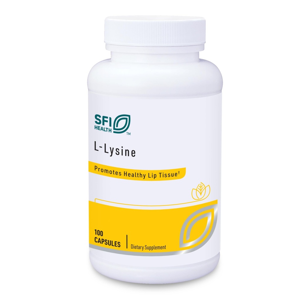 Lab Klaire SFI Health L-Lysine - 500 Milgram Estigram Amino Acid untuk Formasi Kesehatan & Collagen, Hipoallergenik & Dairy- Bebas (100 Kapsul)
