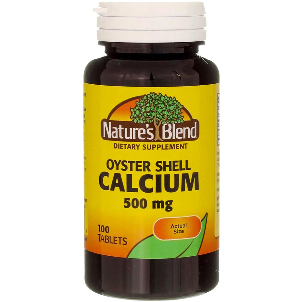 Nature 's Blend Oyster Shell Kalsium 500 mg Tablets - 100 ct, Paket 2