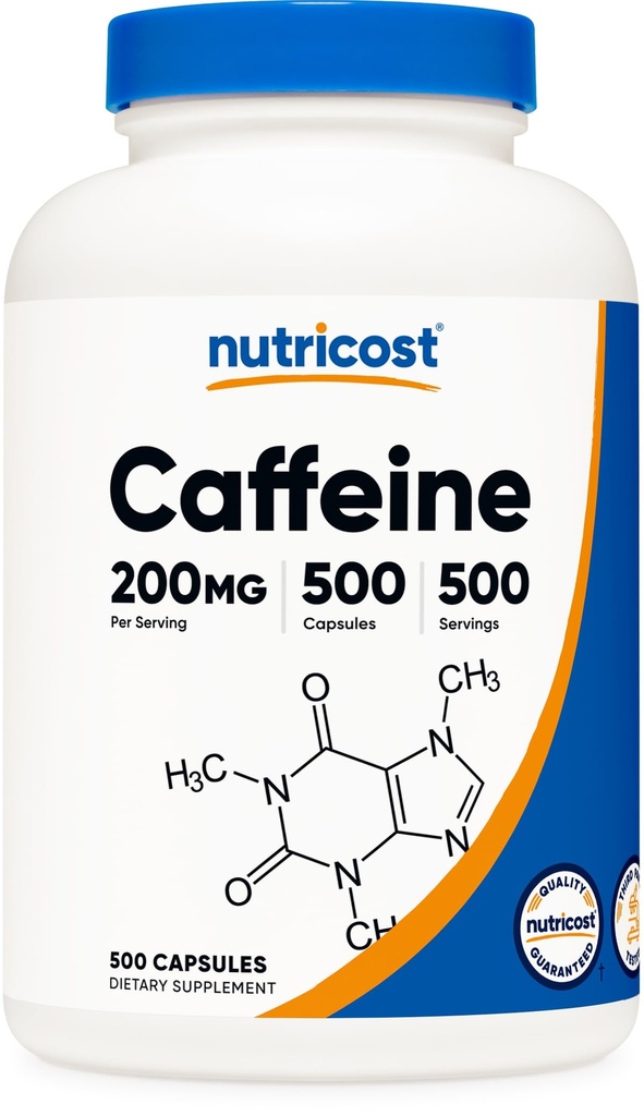 Pil Caffeine Nutricost, 200mg Per Serving (500 Caps)