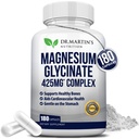 Premium Magnesium Glycinate 425mg - 180 Vegan Capsules - Membantu dengan Stress Relief, Tidur, Kepiting Otot & Hati Sehat 124;