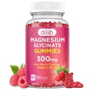Magnesium Glycinate Gummies 500mg Magnesium Suplemen dengan Kalsium, Zinc, Vitamin C, B6, D3-Calm Chewable Gummies untuk Anak-Anak & Orang Dewasa, Mood & Muscle Pasokan-Raspberry Flavor, 60 Gummi