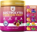 Keppi Electrolytes Powder - Passionfruit Flavor - No Sugar Hydration Suplement with Pottasium, Magnesium, Sodium - 50 Serests - Keto, Vegan, Fasting- Friendly, Zero Calorie Electrolite Drink
