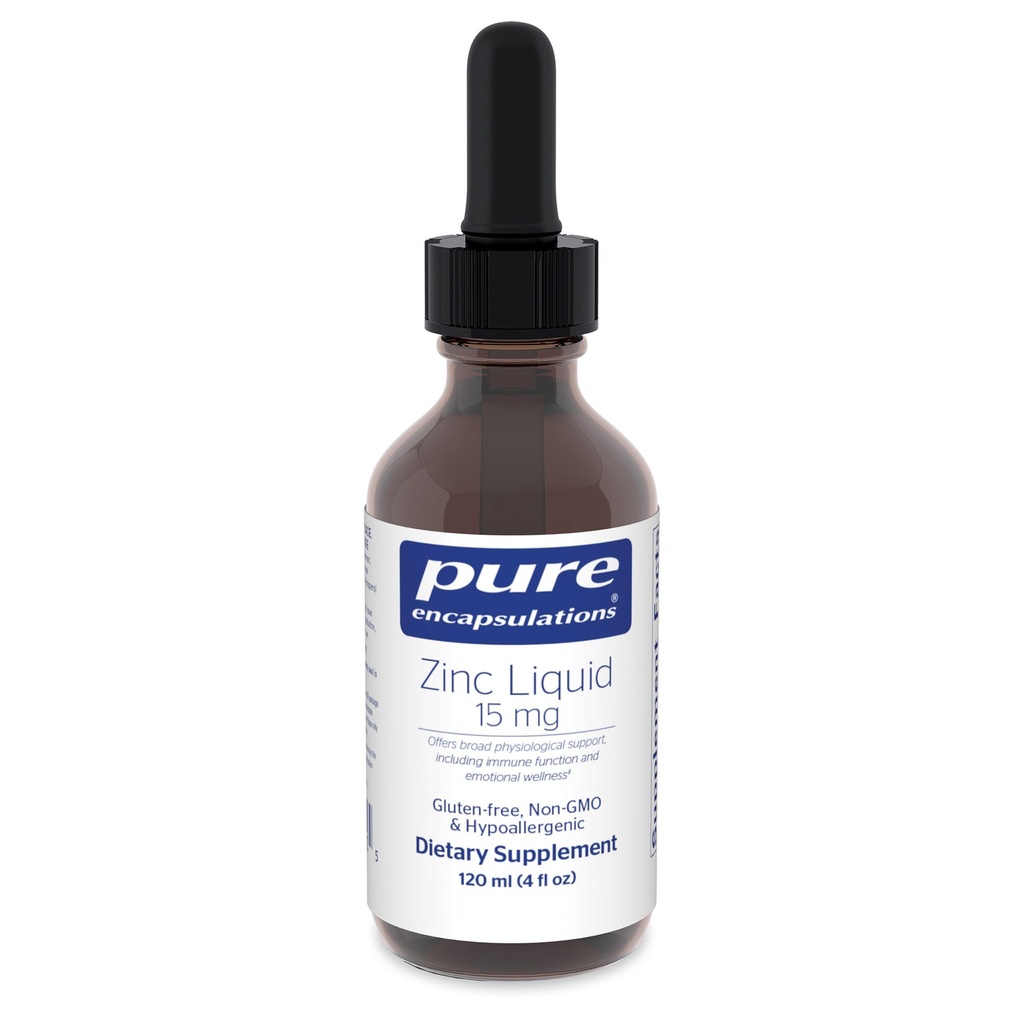 Penambahan murni Zinc Liquid 15 mg 124; Gluconate Gluconate Suplertigenic Support Imune 124; 4 fs. oz.