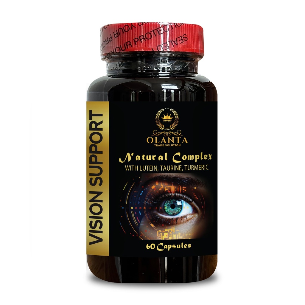 Vision Support - Advanced Vision Formula with Lutein, Taurine Supplements Humans, Vitamin A, Bilberry Extract for Eye - 1 Bottle