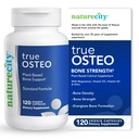 NatureCity True- Osteo Plant- Berdasarkan Suplemen Bone Power 124; AlgaeCal Calcium & Magnesium, Plant-Based Vitamin D3, Vitamin K2, Silicon 124; Gentle on Stomach (120 Veggie Capsules)