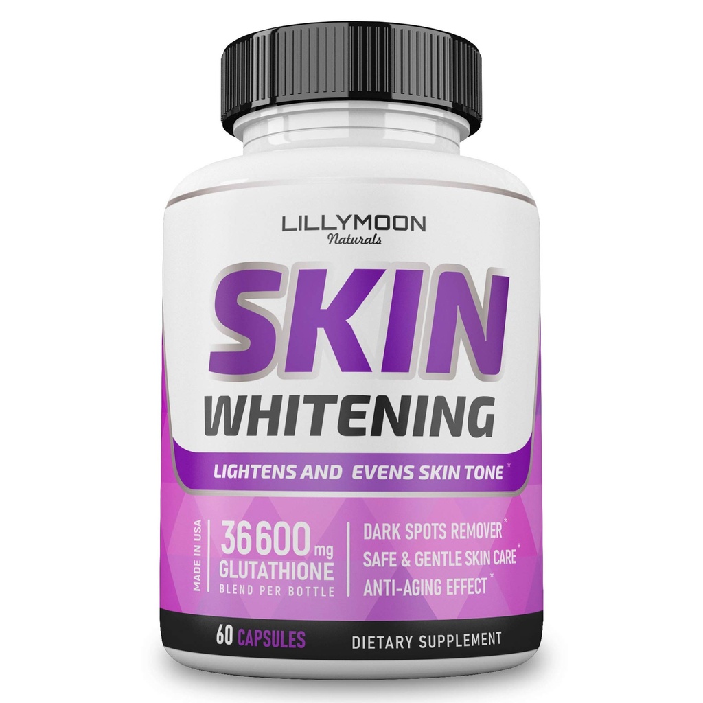 LILYMOON Glutathione Whitening Pill Skin Lightening Pills - Skin Whitening Formula - Glutathione Whitening Skin Pill with Vitamin C - Skin Lightener - Dark Spot Remover - dibuat di Amerika Serikat