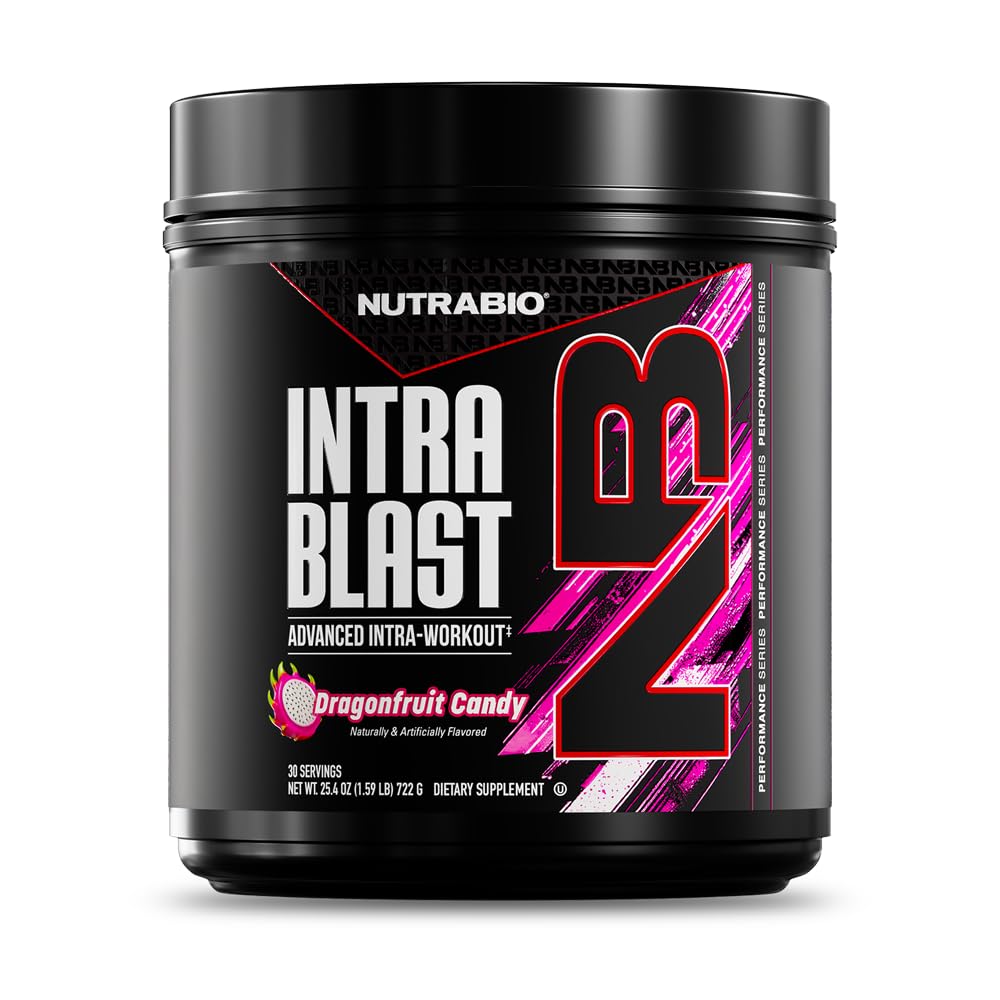 NutraBio Intra Blast Bcaa Powder Amino Acid Suplement, Electrolite & Hydration Blast, Intra, Pre Workout & Muscle Recovery, 20g Ease Amino Acids Powder, 5g Glutaminege Candy, 30 Serving
