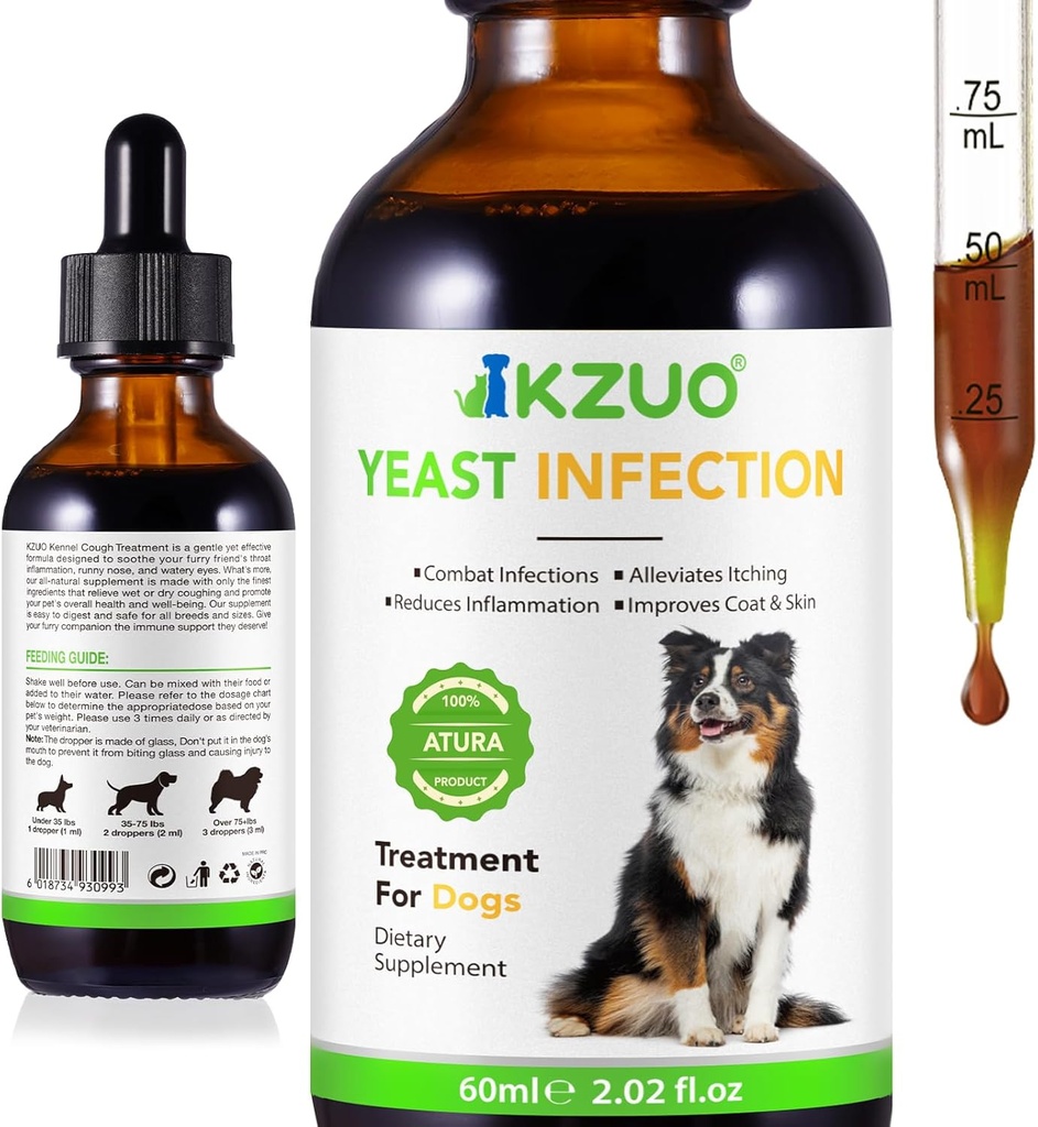 Perawatan Infeksi Natural Yeast untuk Dogs - Infeksi Telinga Anjing Efektif, Perbaikan Allergy, Pengaruh Reduces Inflammation, Levitates Itching, Infeksi Combats, Perbaikan Coat & Skin