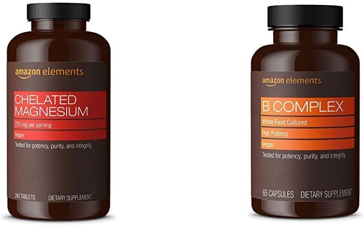 Elemen Disalurkan Magnesium Glycinate (240 Tablet) dan Pelengkap B (65 Capsules)