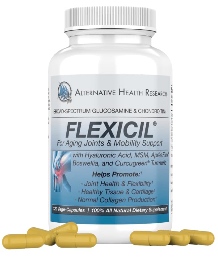 Fleksicil Advanced Mobility & Dukung Glukosamine, Chondroitin, MSM, Hyaluronic Acid, Turmeric, Boswellia 124; Broad-Spectrum Bio- Enhanced Ingreculculces 124; 120 Vege- Capsules Acid 124- 30- Day Supply
