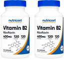 Nutricost Vitamin B2 (Riboflavin) 400mg, 120 Capsules (2 Botol)