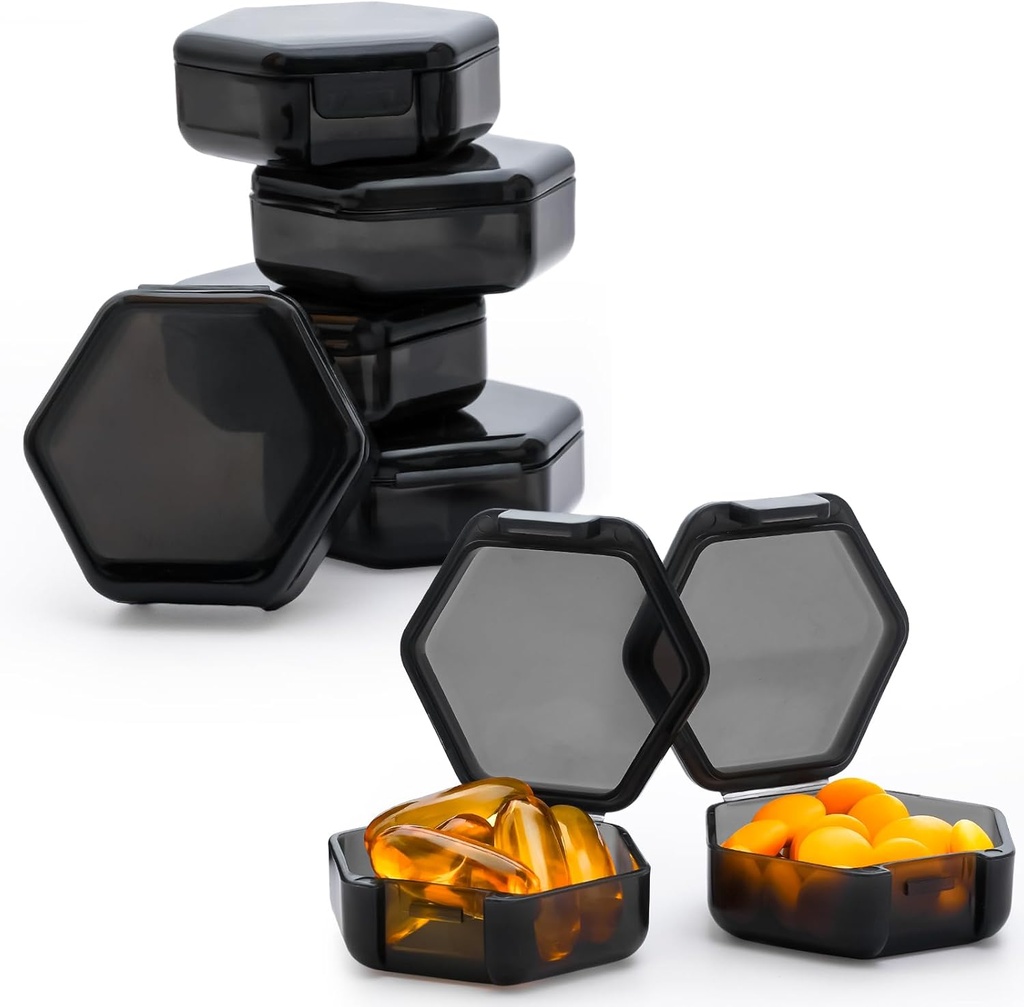 Kotak Pil Kecil, 7 Packs Case Travel Pill, Portable BPA Free Mini Organizer untuk Pocket Purse, DaildMedicine Vitamin Container, Fish Oil dan Penyimpanan Persediaan
