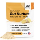 Komplement Gut Nurture Prebiotic + Postbiotic Superfood Powder for Leaky Gut Repair, Progories for Digetical Health - Ginger Root - 30 Servis