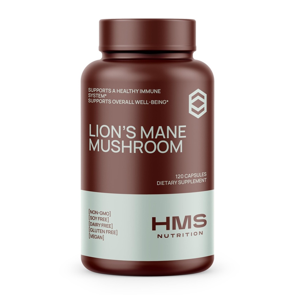 Lions Mane Supplement Capsules, Lions Mane Mushroom for Immune Support, Memory & Focus Suplement, 100mg per Serving, Nun-GMO Vegan, 120 Capsules, 2 Pasokan Bulan