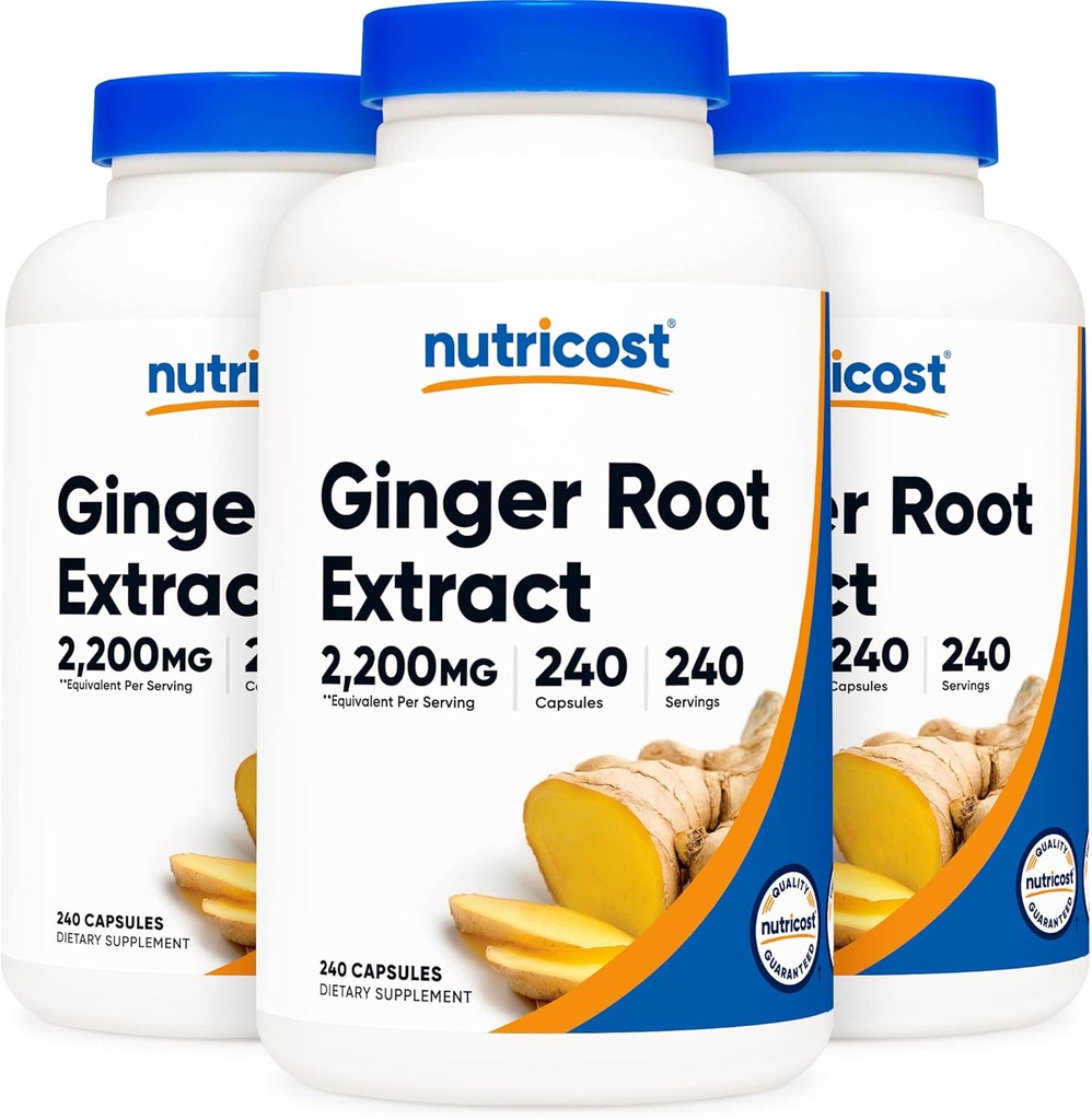 Nutricost Ginger Root Extract 550mg, 240 Capsules (3 Botol)