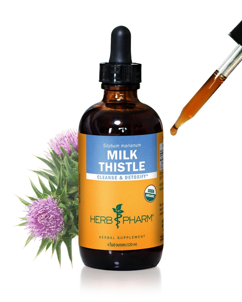 Herb Pharm Milk Thistle Extract for Liver Fungsi Dukungan - 4 Ounce (DMILK04)