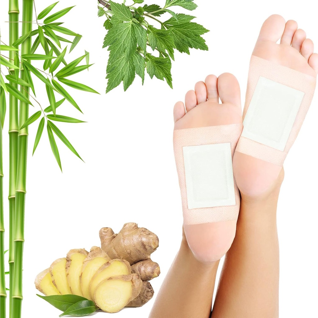 Limphatic Drainage Ginger Foot Pads 50 Pads - Ginger Oil Foot Patch Deep Cleansing Sleep Aids Relieve Stress and Fatigue Improve Sleep Quality