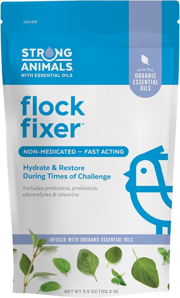 Flock Fixer - Mendukung Imunity of Backyard Chickens Selama Times of Challenge, Berisi Organic Oregano Essioil (5.5 oz. Pouch)