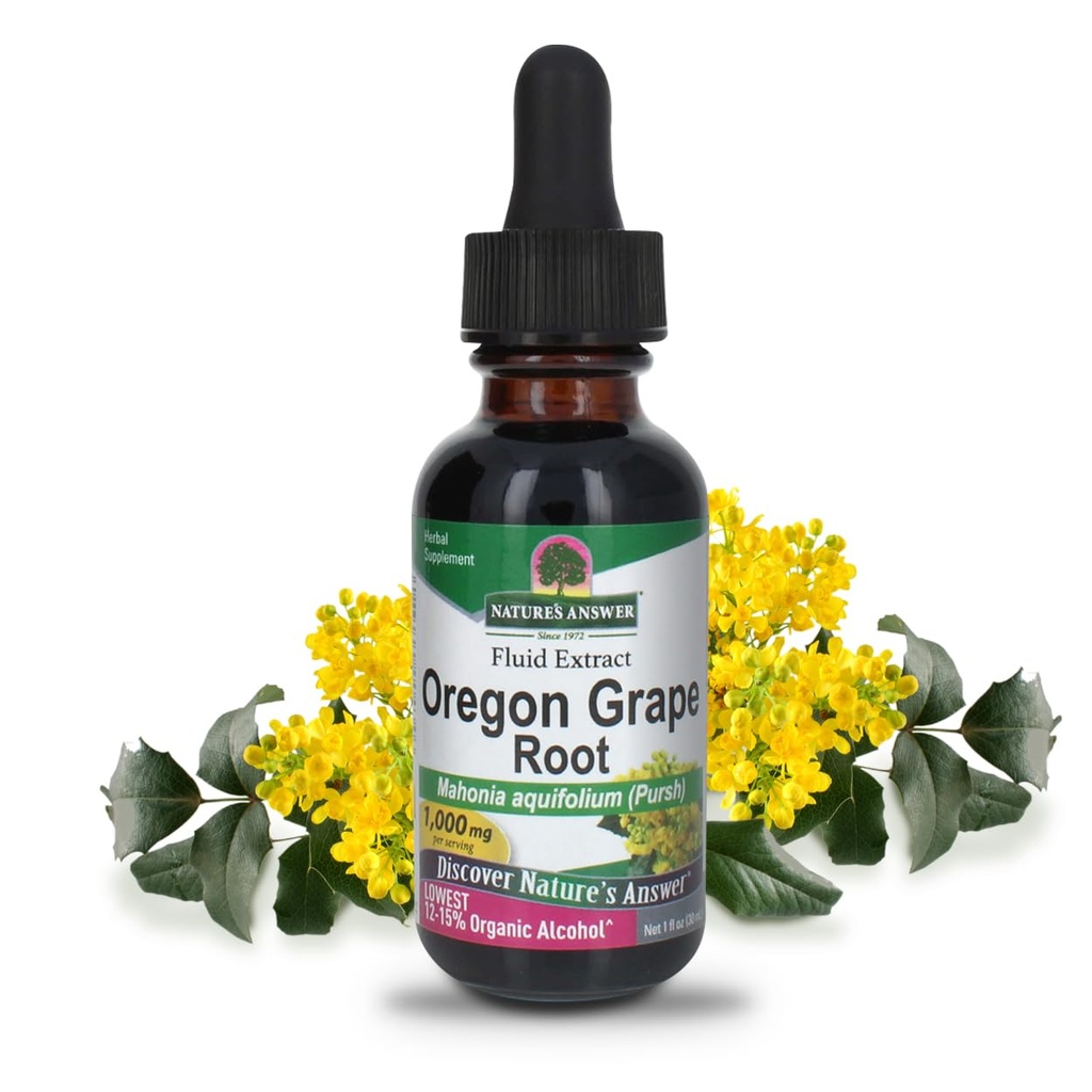 Nature 's Respon Oregon Grape Root dengan Low Organic- Extract 1oz 124; Mendukung Overall Wellness 124; Vegan, Non-GMO, Gluten Free, Kosher 124; Single Count