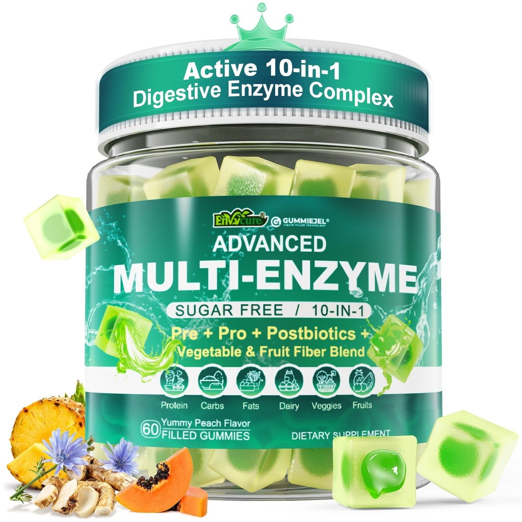 Animasi Enzymes for Women & Men, Multi- Enzymes with 90Milyar CFU Progories and Prestallion & Postbiotic, Vegetable & Fruit Fiber Blend, Super Enzymes for Digesy Health, Imune, 60Cts