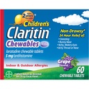 Claritin Chewables 24 HR Children Allergy Medicine, Grape, 60 Count