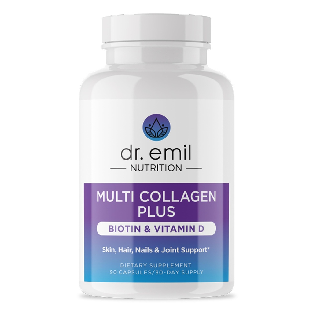 DR. EMIL NUTRITISI Multi Collagen Peptides Plus Biotin dan Vitamin D - Biotin dan Collagen Suplemen untuk Rambut Skin dan Nails - Biotin Pil untuk Pertumbuhan Rambut