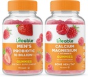 Probiotik Lifeable Men 10 Miliar + Calcium Magnesium, Gummies Bundle - Tasting Great, Vitamin Suplemen, Gluten Free, GMO Bebas, Gummy Chewable