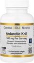 California Gold Nutrition Antartika Krill Oil, Ultra- High Omega- 3 dengan Astaxanthin, Strawberry Alam & Lemon Flavor, Non GMO, Gluten Bebas, 500 mg, 120 Fish Gelatin Softgelels, 2 Pack