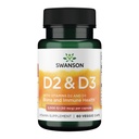 Swanson Vitamin D Complex with Vitamin D2 & D3 - Complex Sunshine Vitamin untuk Bone, Dental & Ammune Health - Vitamin Suplemen (50 mcg, 60 Vevgie Capsules)