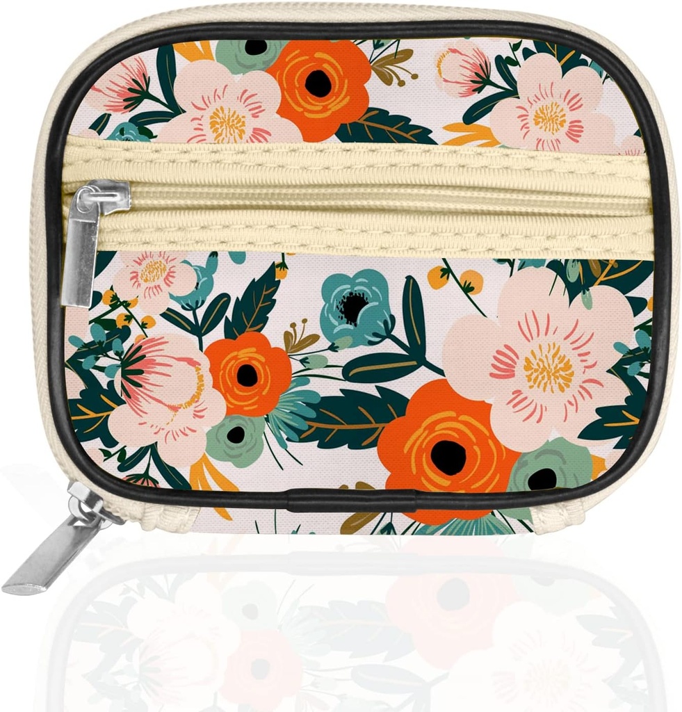 Serfeymi Weekly Travel Pill Organizer Case for Purse with Removable 7 Day Pil Box, Fashionable Pill Container for Medicine, Vitamin, Supplemen - Bloom 01